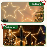 Jingle Jollys Christmas Lights 50cm Star 70 LED Xmas Decorations - 45-Degree Angle