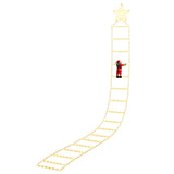 Jingle Jollys Christmas Ladder Lights Santa 3.4m 328LED Hanging Decor Warm White - Top-Down View