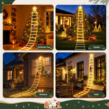 Jingle Jollys Christmas Ladder Lights Santa 3.4m 328LED Hanging Decor Warm White - Extra Image