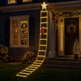 Jingle Jollys Christmas Ladder Lights Santa 3.4m 328LED Hanging Decor Warm White - Extra Image