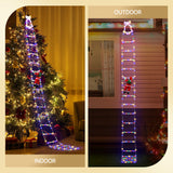 Jingle Jollys 3.5M Christmas Lights 300 LED Ladder Light with Santa Claus Decor - Rear View