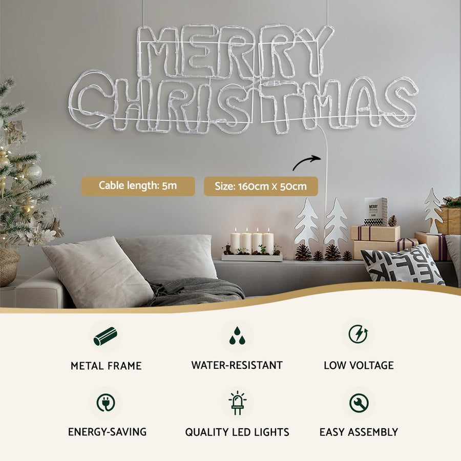 1.6M Christmas Lights Motif 360 LED Rope Light Outdoor Decoration Jingle Jollys, image 4