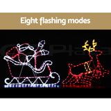 1X Christmas Lights Reindeer Sleigh 806 LED Decorations Jingle Jollys - Top-Down View
