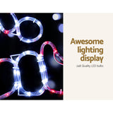 1M Christmas Lights 248 LED Santa Motif Light Decorations Jingle Jollys - 45-Degree Angle