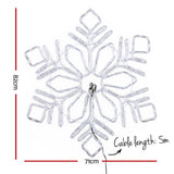 304 LED Snowflake Christmas Lights - Jingle Jollys Festive Decor - Front View