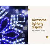 304 LED Snowflake Christmas Lights - Jingle Jollys Festive Decor - Top-Down View