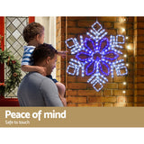 304 LED Snowflake Christmas Lights - Jingle Jollys Festive Decor - 45-Degree Angle