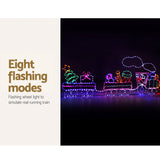 Magical 2.1M LED Train Motif Christmas Lights - Jingle Jollys Holiday Decor - Rear View