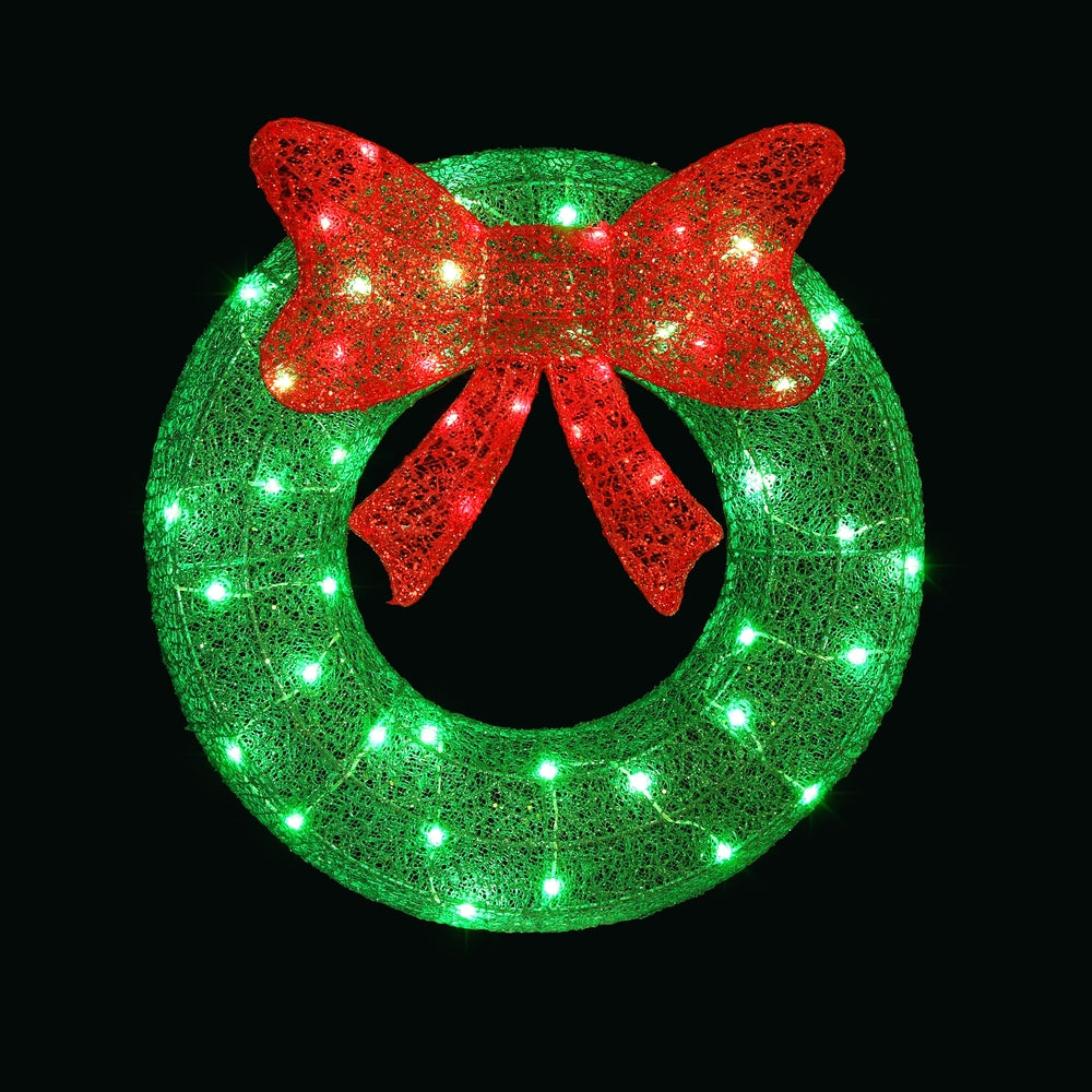 Solar-Powered 50 LED Christmas Wreath Lights - Jingle Jollys Holiday Decor