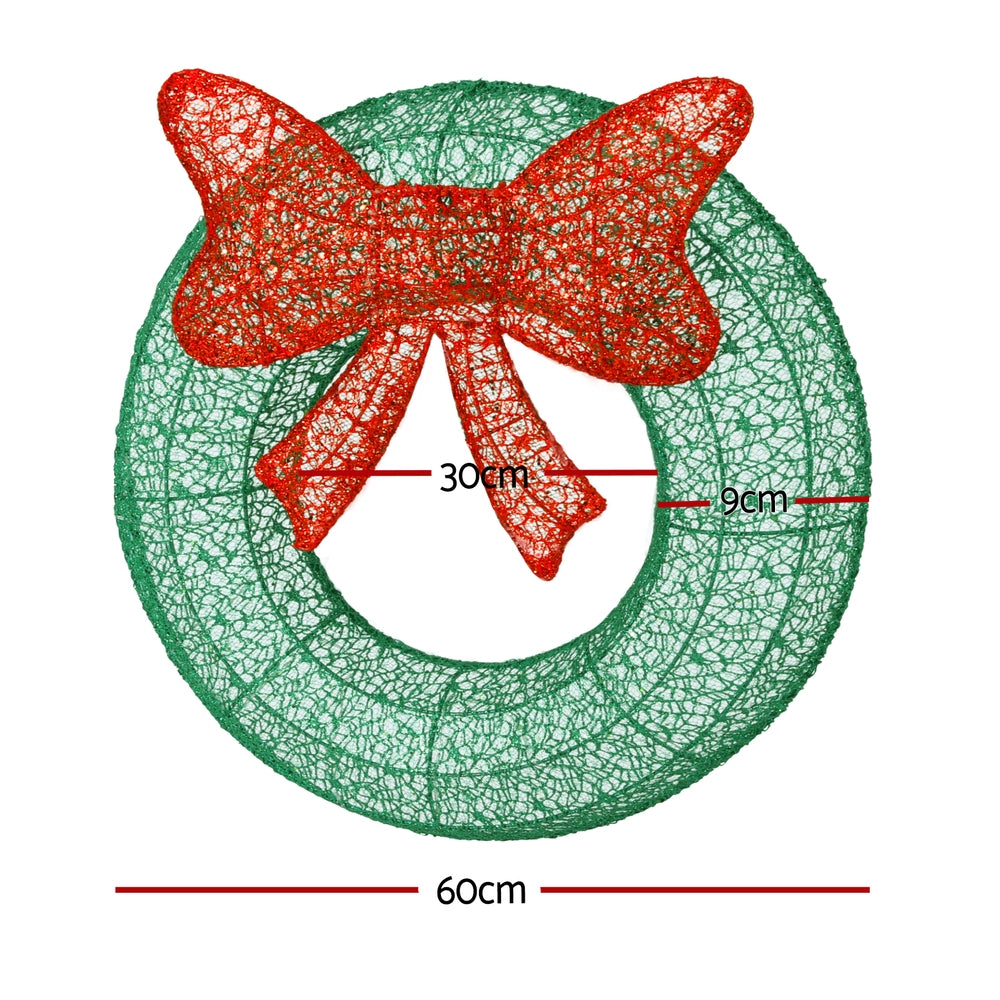 Solar-Powered 50 LED Christmas Wreath Lights - Jingle Jollys Holiday Decor