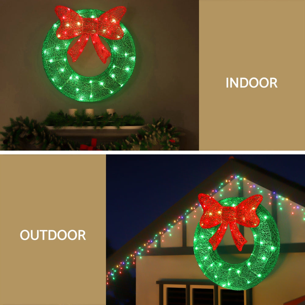 Solar-Powered 50 LED Christmas Wreath Lights - Jingle Jollys Holiday Decor