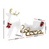 215 LED Christmas Lights Reindeer Sleigh Decorations Jingle Jollys - Front View