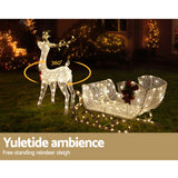 215 LED Christmas Lights Reindeer Sleigh Decorations Jingle Jollys - 45-Degree Angle
