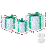 Jingle Jollys 70 LED Fairy Light Set - 3 Piece Christmas Decoration Box - Front View