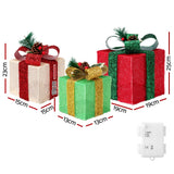 60 LED Jingle Jollys Fairy Light Set - 3 PCS Christmas Gift Box - Front View