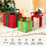 60 LED Jingle Jollys Fairy Light Set - 3 PCS Christmas Gift Box - Top-Down View