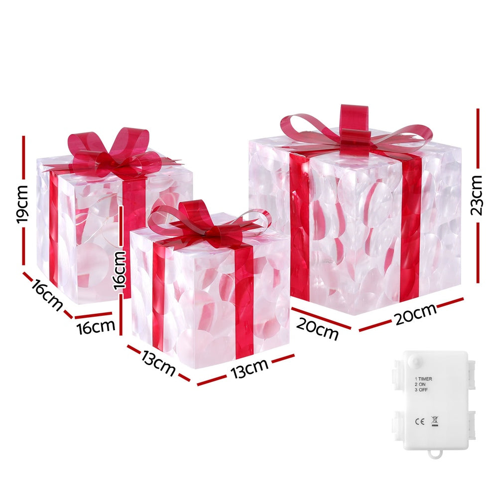 70 LED Jingle Jollys Christmas Light Set - 3 Piece Gift Box with Fairy Lights