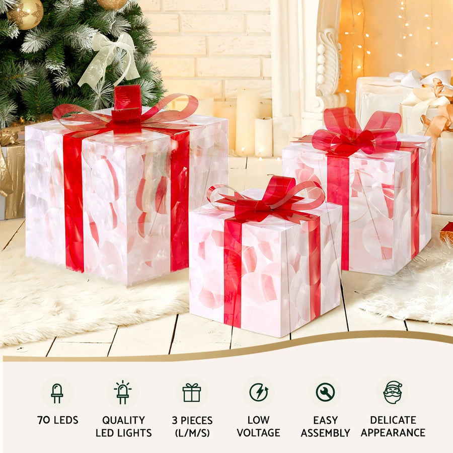 3 PCS Christmas Lights 70 LED Fairy Light Gift Box Jingle Jollys, image 4
