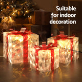 70 LED Jingle Jollys Christmas Light Set - 3 Piece Gift Box with Fairy Lights - 45-Degree Angle