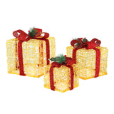 3 PCS Christmas Lights Gift Box Set Set 48 LED Decorations Jingle Jollys - Side View