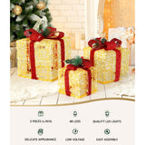 3 PCS Christmas Lights Gift Box Set Set 48 LED Decorations Jingle Jollys - Top-Down View
