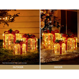 3 PCS Christmas Lights Gift Box Set Set 48 LED Decorations Jingle Jollys - 45-Degree Angle