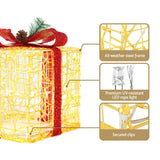 3 PCS Christmas Lights Gift Box Set Set 48 LED Decorations Jingle Jollys - Rear View