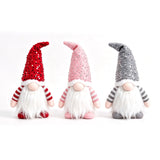 Jingle Jollys Christmas Gnomes Light Up Christmas Decorations Plush Goblin Set of 3 Warm White - Side View
