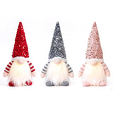 Jingle Jollys Christmas Gnomes Light Up Christmas Decorations Plush Goblin Set of 3 Warm White - Top-Down View