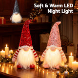 Jingle Jollys Christmas Gnomes Light Up Christmas Decorations Plush Goblin Set of 3 Warm White - 45-Degree Angle