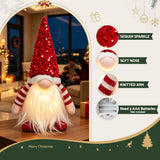 Jingle Jollys Christmas Gnomes Light Up Christmas Decorations Plush Goblin Set of 3 Warm White - Rear View