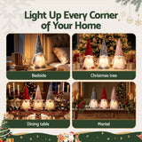 Jingle Jollys Christmas Gnomes Light Up Christmas Decorations Plush Goblin Set of 3 Warm White - Close-Up Angle