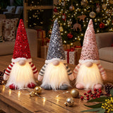 Jingle Jollys Christmas Gnomes Light Up Christmas Decorations Plush Goblin Set of 3 Warm White - Extra Image