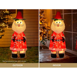 Jingle Jollys 96 LED Warm-White Christmas Fairy Lights with Santa Design - Top-Down View
