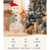 Animated LED Snowman Christmas Lights - 0.97M Holiday Decoration with 80 Warm-White Bulbs