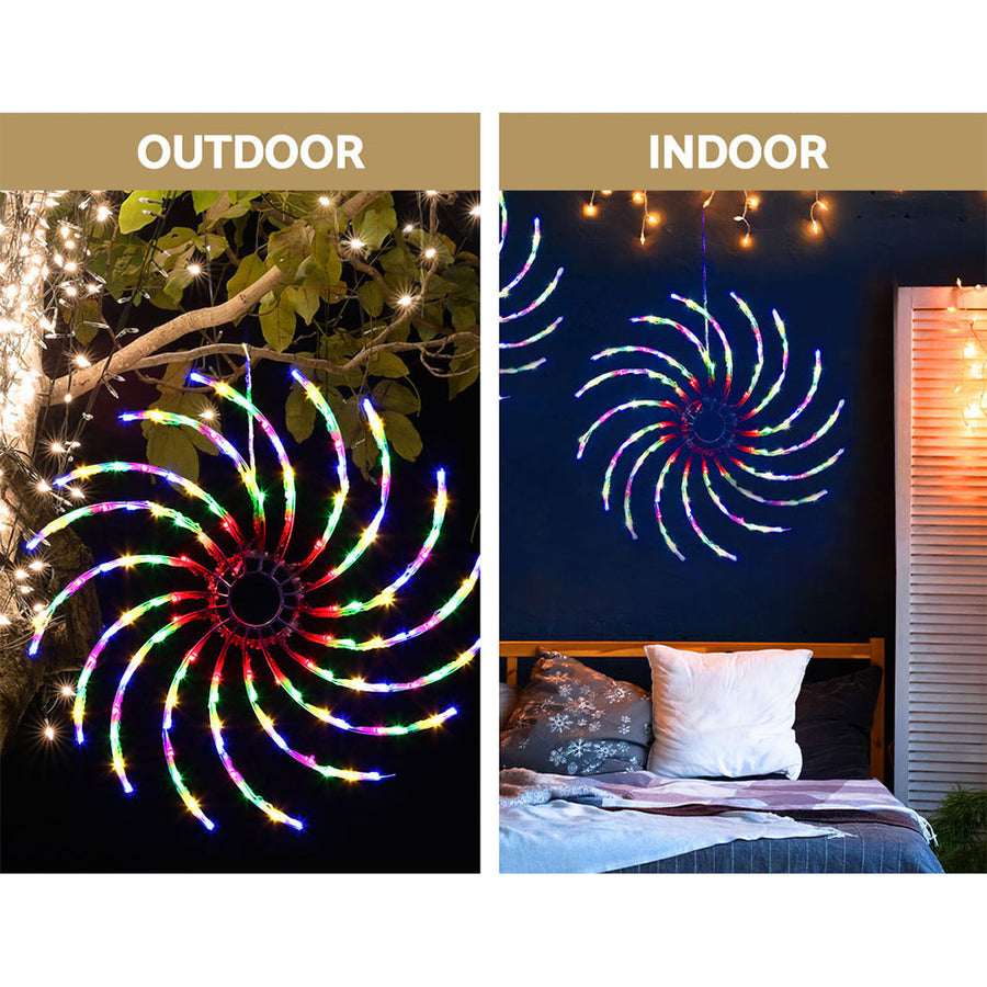 0.5M Christmas Lights 128 LED Spin Motif Light Decorations Jingle Jollys, image 4