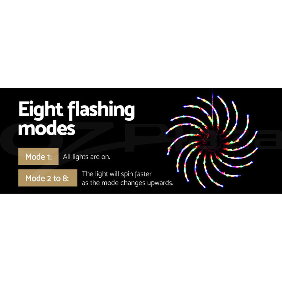 0.5M Christmas Lights 128 LED Spin Motif Light Decorations Jingle Jollys, image 6