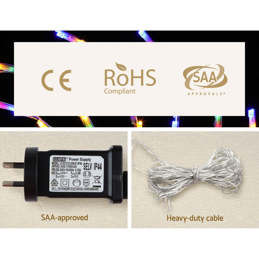 0.5M Christmas Lights 128 LED Spin Motif Light Decorations Jingle Jollys, image 7