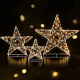 3 PCS Christmas Lights 900 LED Fairy Light Star Decorations Jingle Jollys - Close-Up Angle