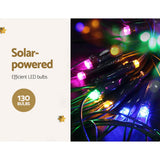 1.3M Christmas Lights 130 LED Snow Motif Light Decorations Jingle Jollys - Rear View