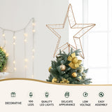 100 LED Christmas Lights Fairy Light Ground Star Garden Decoration Jingle Jollys - Top-Down View