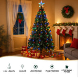 Jingle Jollys 2.5M Christmas Lights Waterfall String Light 300 LED Star Topper - Top-Down View