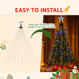 Jingle Jollys 2.5M Christmas Lights Waterfall String Light 300 LED Star Topper - Rear View