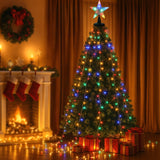 Jingle Jollys 2.5M Christmas Lights Waterfall String Light 300 LED Star Topper - Close-Up Angle