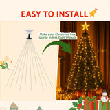 Jingle Jollys 2.5M Christmas Lights Waterfall String Light 300 LED Star Topper - Rear View