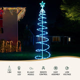Jingle Jollys Christmas Tree 1.8m 100 RGB LED Rope Lights Xmas Trees Decoration - Top-Down View
