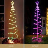 Jingle Jollys Christmas Tree 1.8m 100 RGB LED Rope Lights Xmas Trees Decoration - 45-Degree Angle