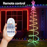 Jingle Jollys Christmas Tree 1.8m 100 RGB LED Rope Lights Xmas Trees Decoration - Rear View