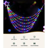 Jingle Jollys Solar Christmas Cascading String Lights with 200 LEDs - Side View