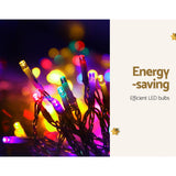 Jingle Jollys Solar Christmas Cascading String Lights with 200 LEDs - Top-Down View